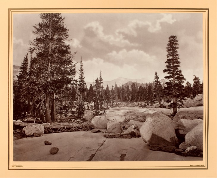 Eadweard J. Muybridge - Ancient Glacier Channel. Lake Tenaya. Sierra Nevada Mountains. - Google Art Project