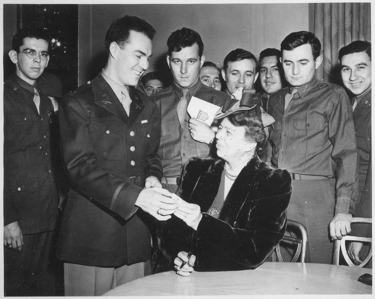 Eleanor Roosevelt at Army Ranger training exhibition in Washington, D.C - NARA - 195968