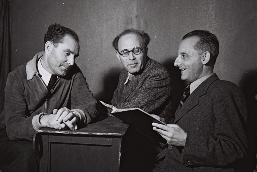 Flickr - Government Press Office (GPO) - DIRECTOR OF THE HABIMA THEATRE, DR. MAX BROD WITH STAGE DIRECTORS