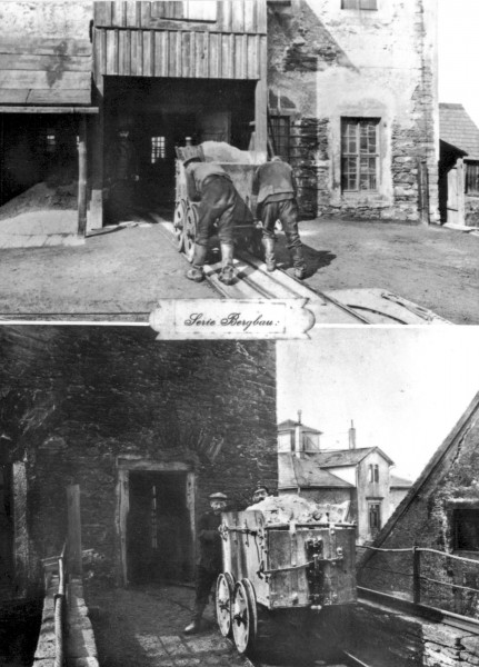 Freiberg Gesteinstransport nach der Scheidebank 1900