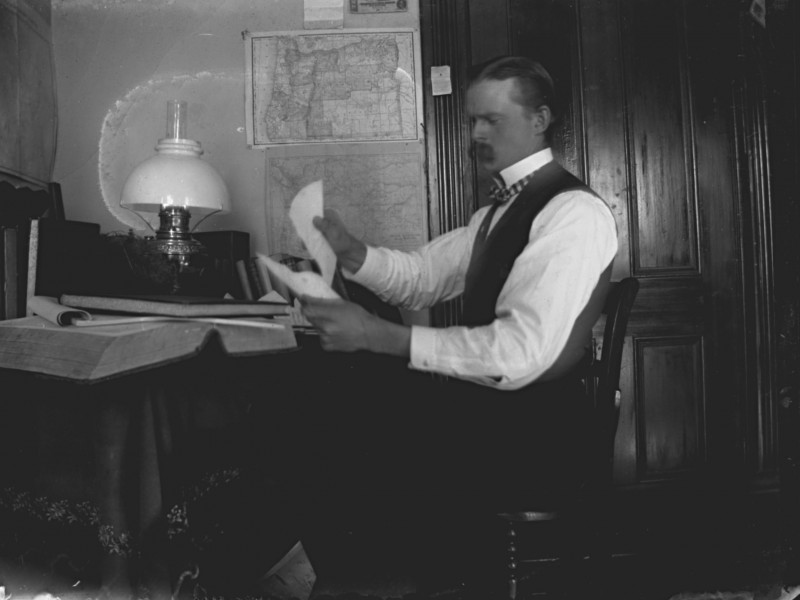 Herman Bohlman sitting at desk (3946086952)