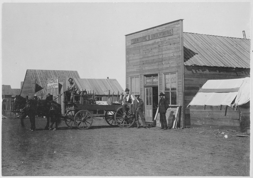 In the furniture and undertaking business, Broadway Street, Round Pond, OkIa. Terr. By Kennett, January 1894 - NARA - 540095