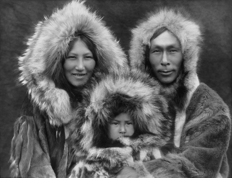 Inupiat Family from Noatak, Alaska, 1929, Edward S. Curtis (restored)