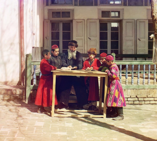Jewish Children with their Teacher in Samarkand