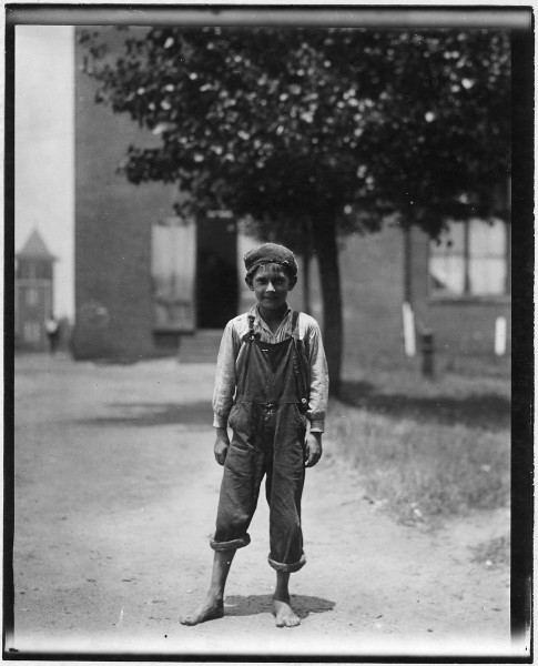 Johnnie Beam, one of the young workers in the Pelzer Mfg. Co. Been working there over a year. Appears to be under 12... - NARA - 523546