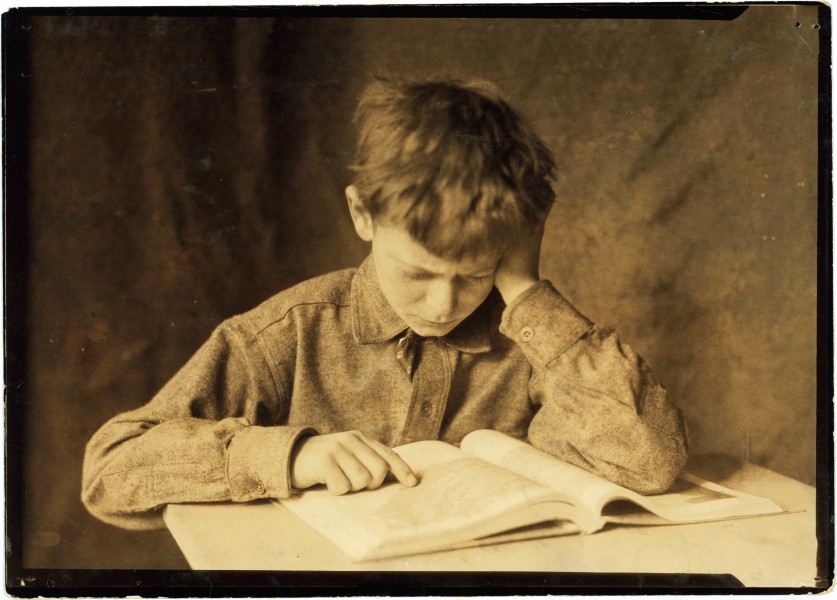 Lewis Hine, Boy studying, ca. 1924