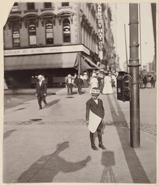 Lewis W. Hine (American - Self-Portrait with Newsboy - Google Art Project