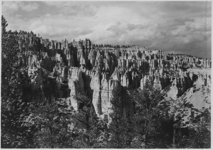 Looking north from Cathedral Ridge toward Sunrise and Sunset Points. - NARA - 520286