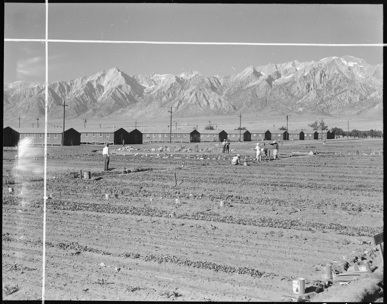 Manzanar Relocation Center, Manzanar, California. A view of the 