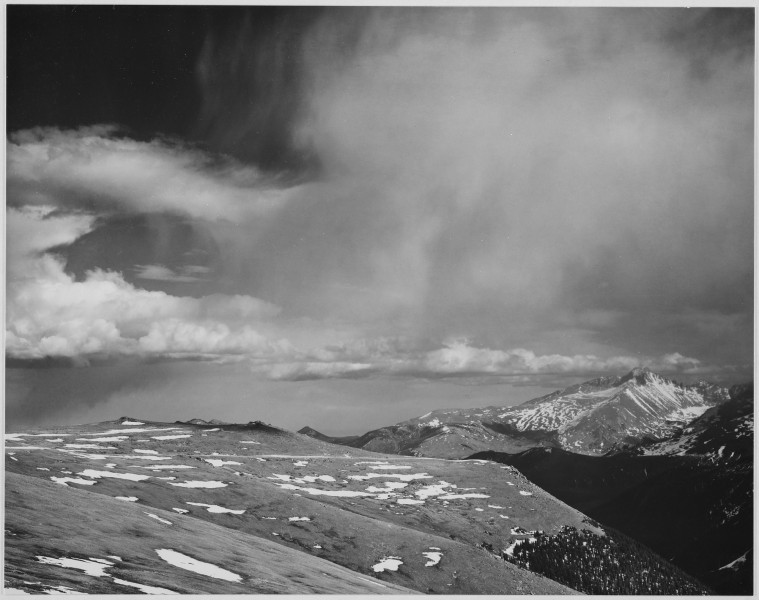 Mountain tops, low horizen, low hanging clouds