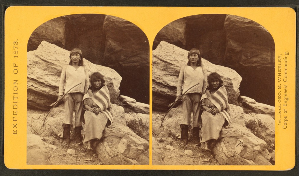 Navajo brave and his mother, by O'Sullivan, Timothy H., 1840-1882