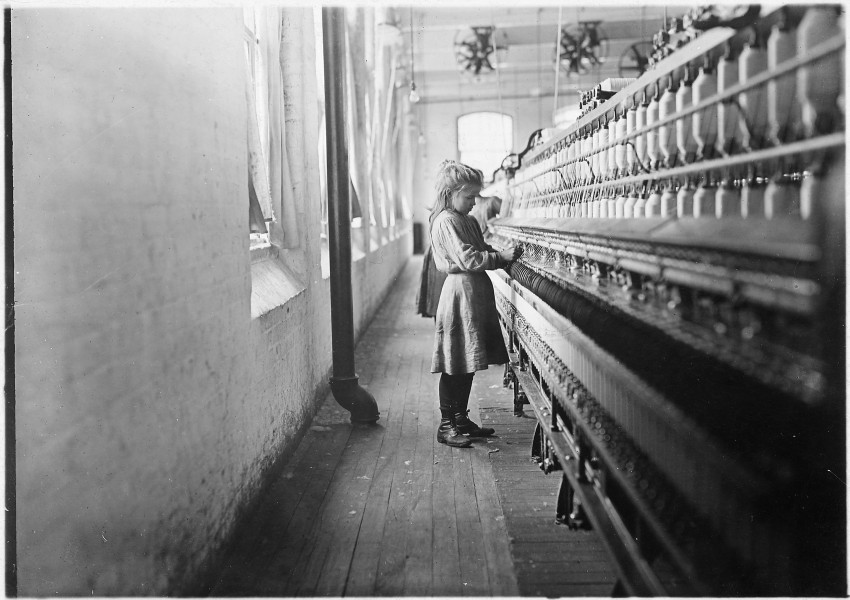 One of the little spinners working in Lancaster Cotton Mills. Many others as small. Lancaster, S.C. - NARA - 523122