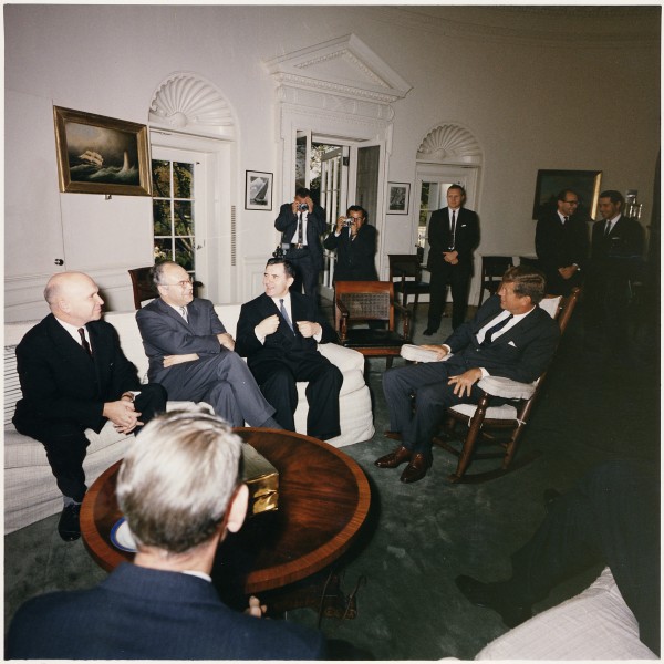 Photograph of President John F. Kennedy's Meeting with the Soviet Ambassador and Ministers at the White House - NARA - 194217