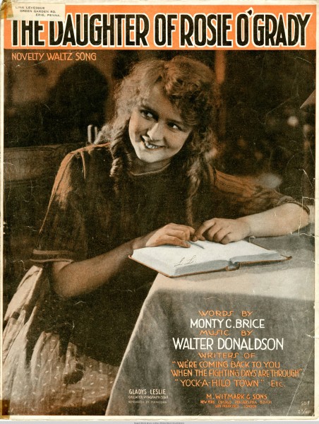 Sheet music cover - THE DAUGHTER OF ROSIE O'GRADY (1918)