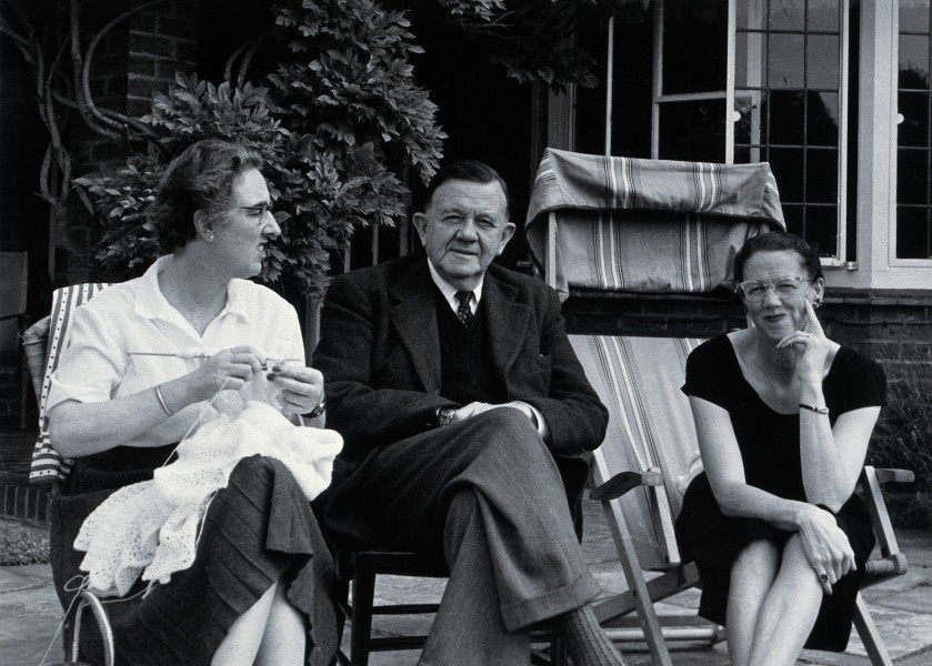 Sir Neil Hamilton Fairley and companions. Photograph, 1956. Wellcome V0026343