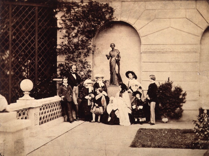 The Royal Family on the terrace of Osborne House by Leonida Caldesi