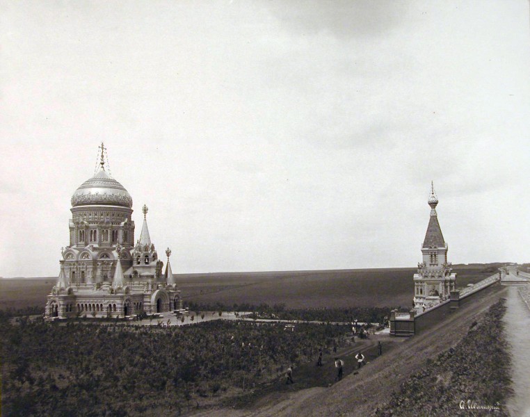 View of the Cathedral of Christ the Savior and the Chapel in Borki