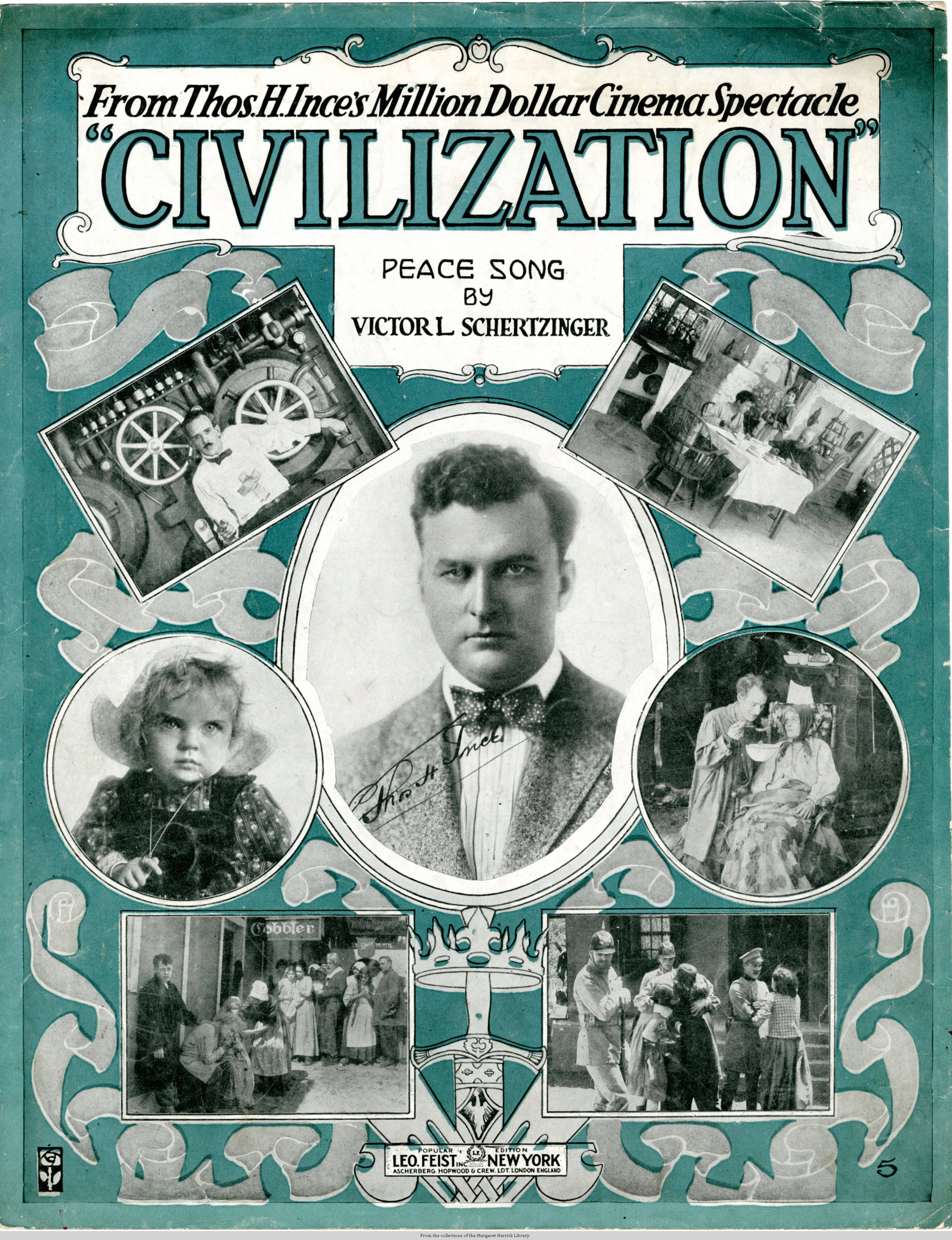 Sheet music cover - PEACE SONG (1916)
