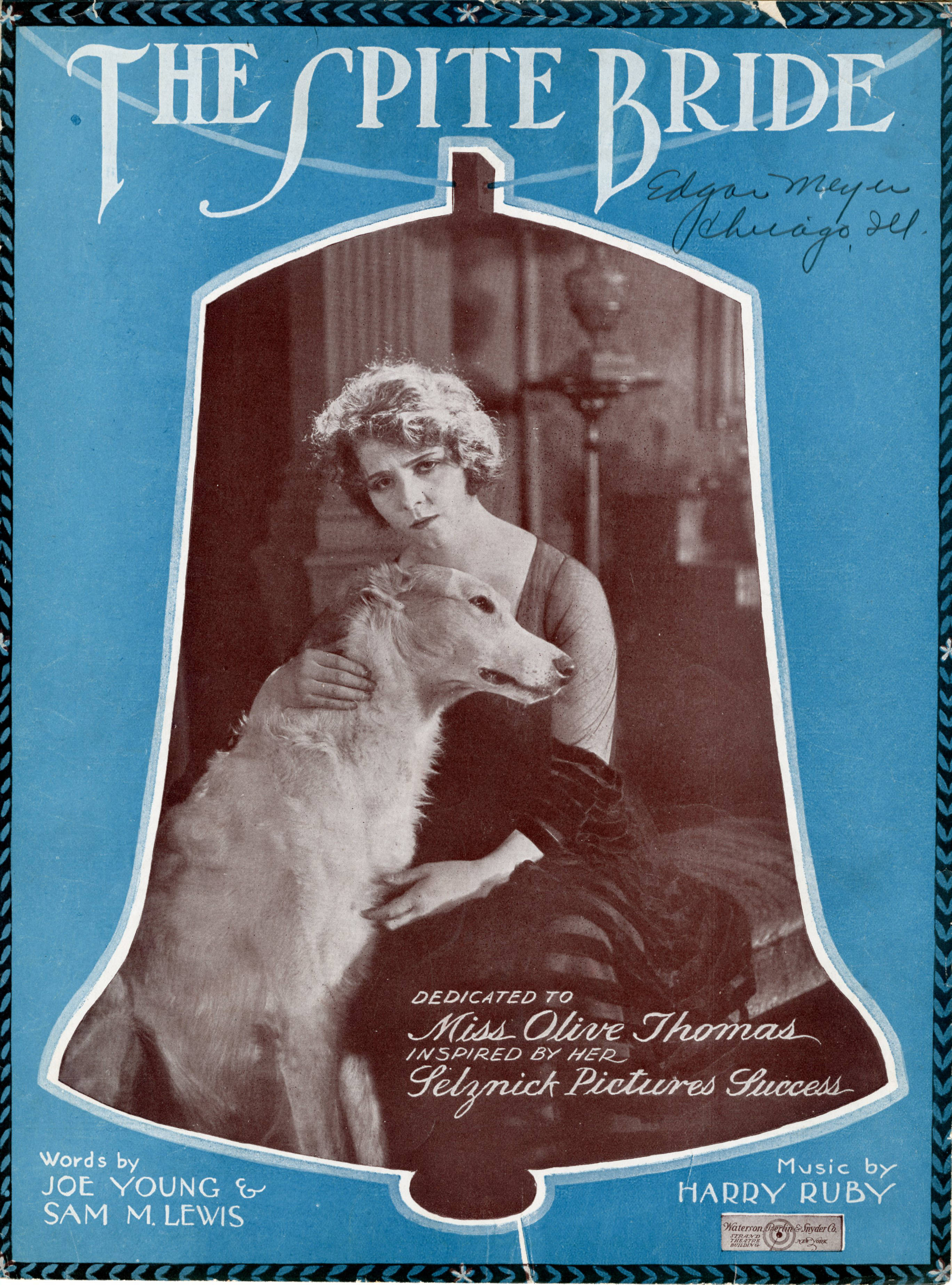 Sheet music cover - THE SPITE BRIDE (1919)