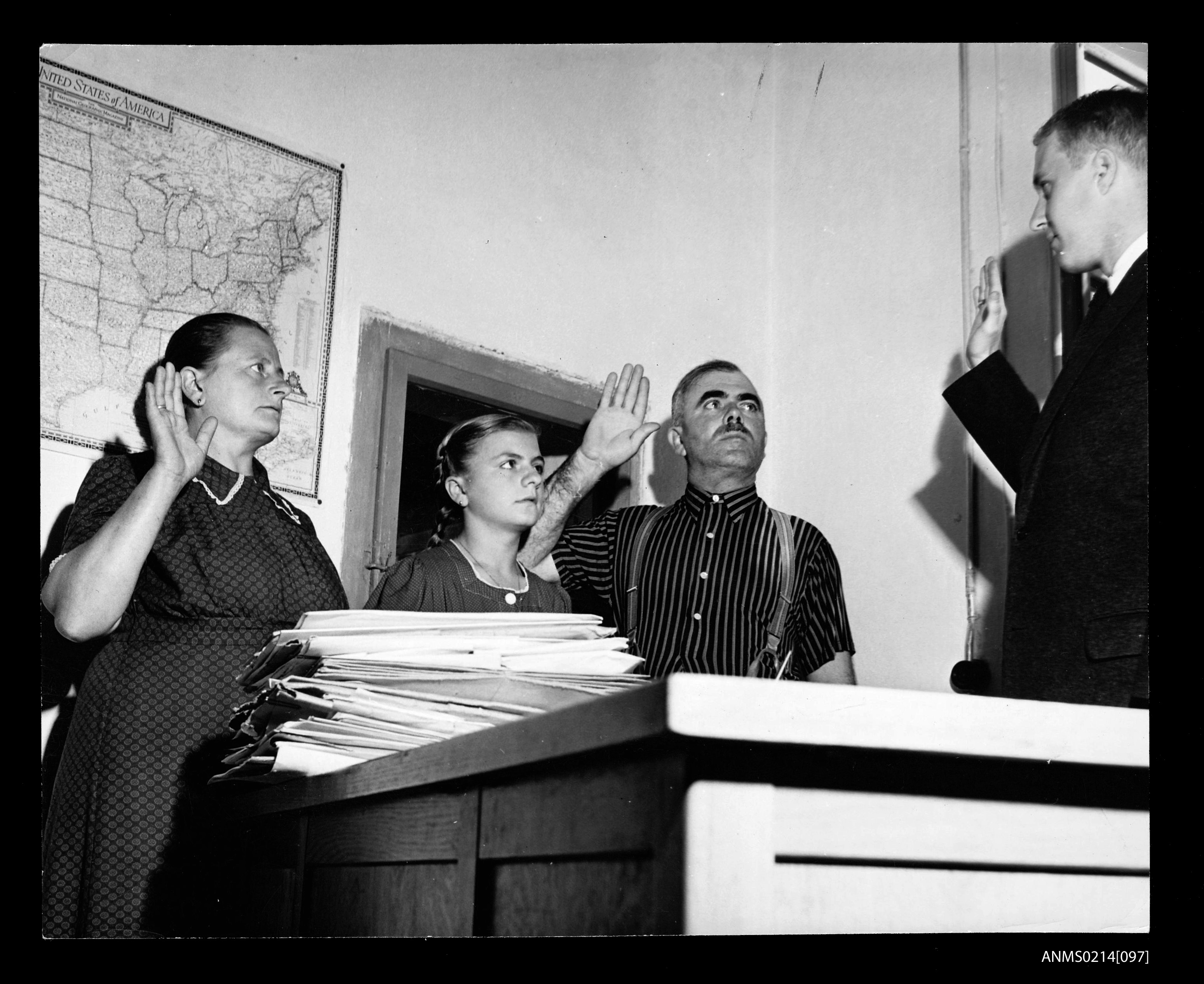 The Schimpf family take the oath for a US visa, Salzburg (8411912099)