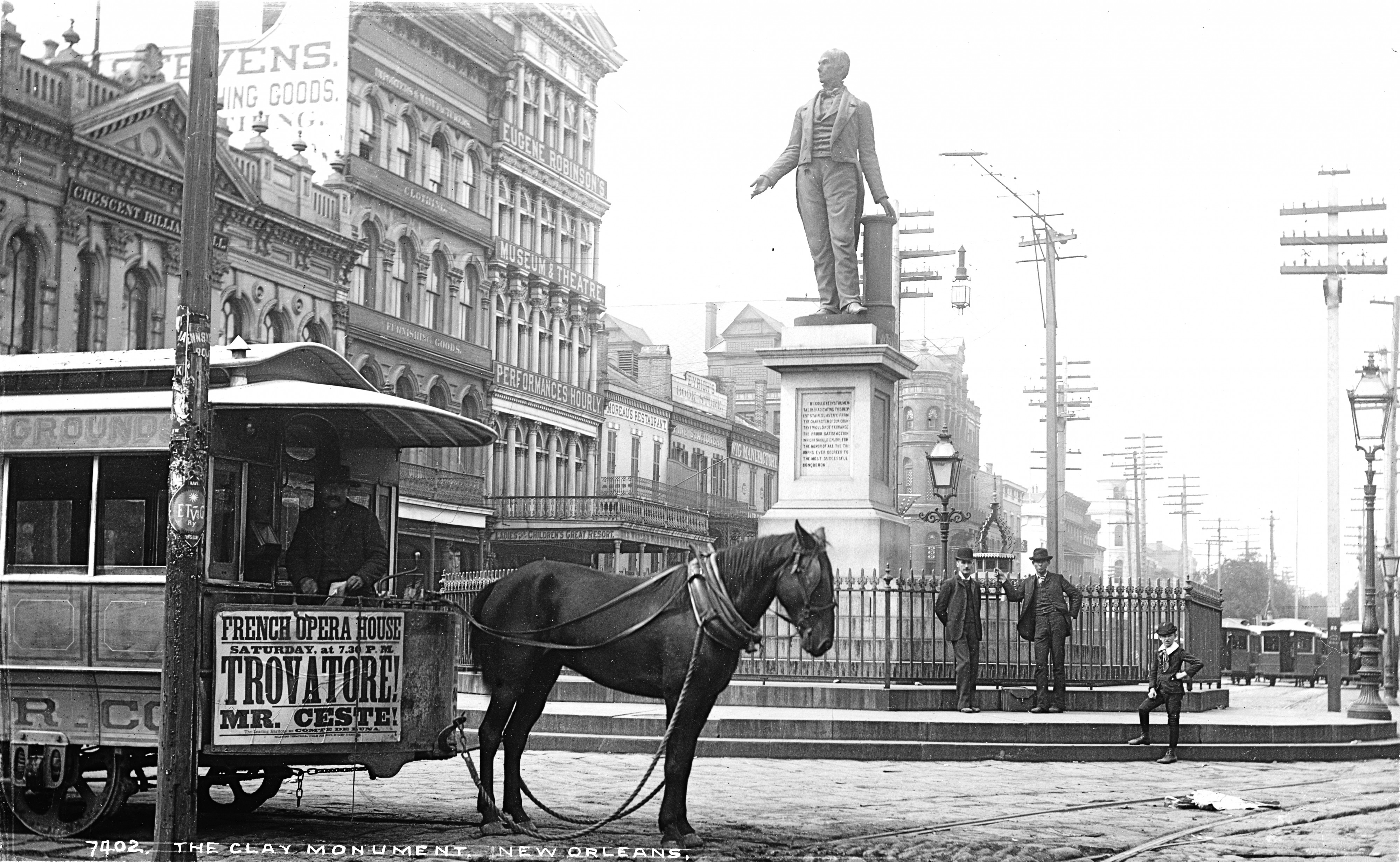 Clay Monument New Orleans Horse Tram Trovatore