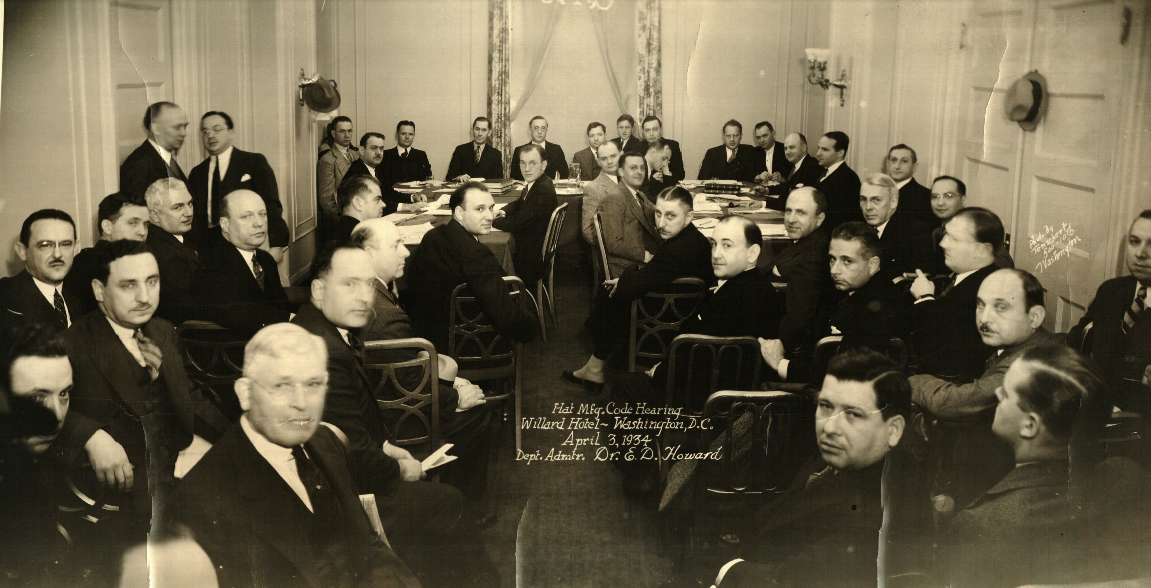 Hat Manufacturing Code Hearing, 1934