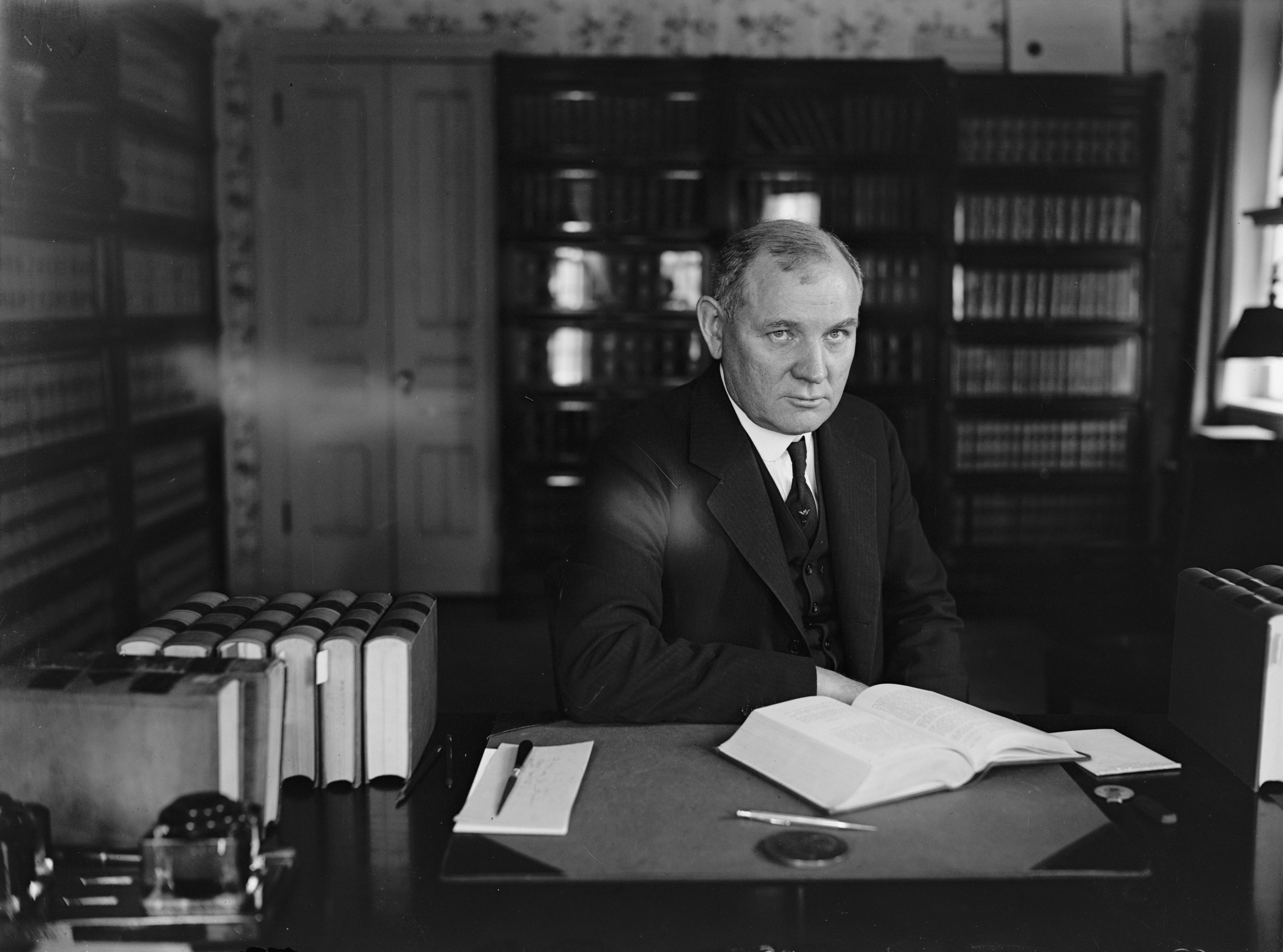 Justice Pierce Butler at desk