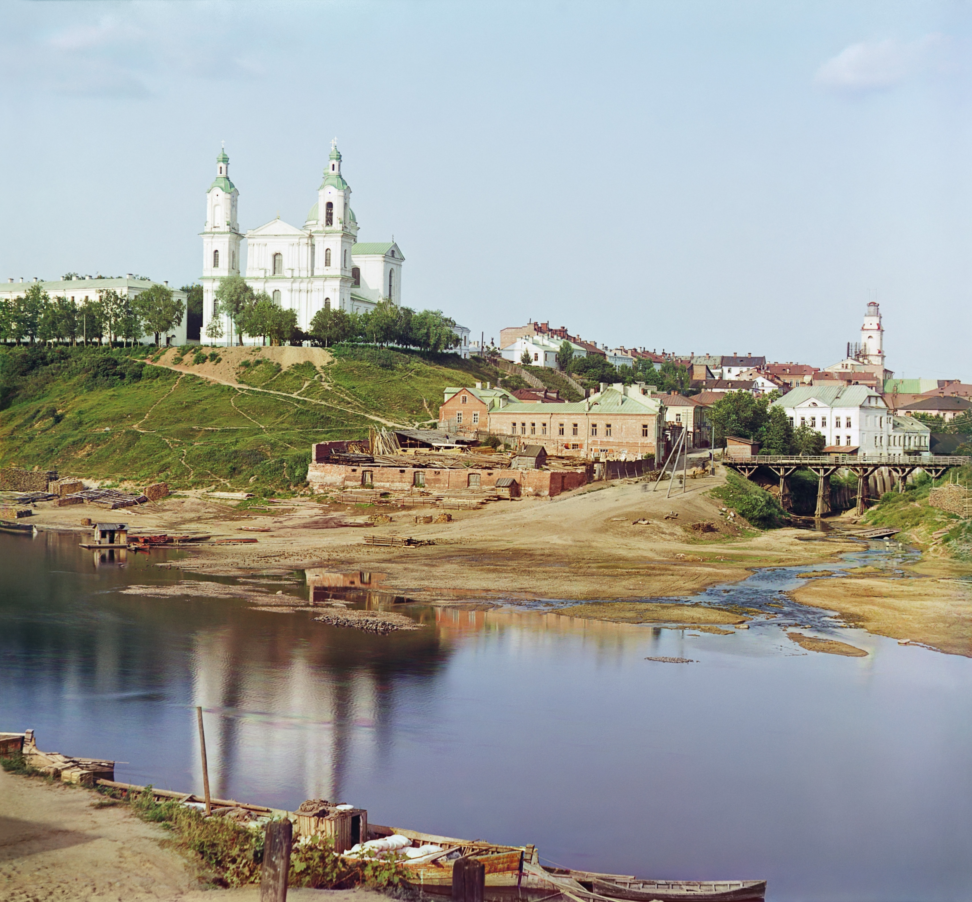 Viciebsk, Dźvina-Vićba. Віцебск, Дзьвіна-Віцьба (S. Prokudin-Gorsky, 1912)