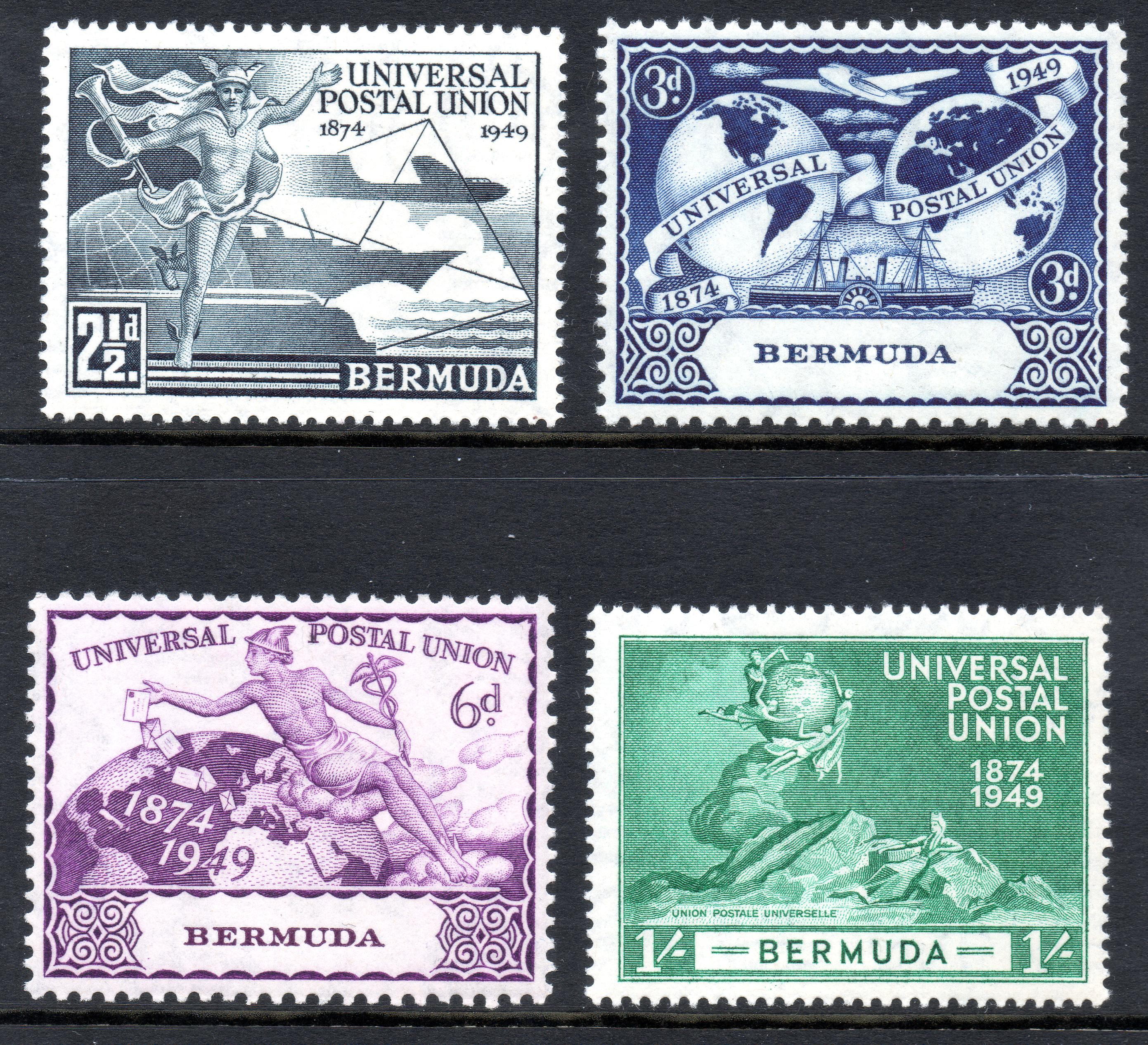 1949 UPU stamps of Bermuda