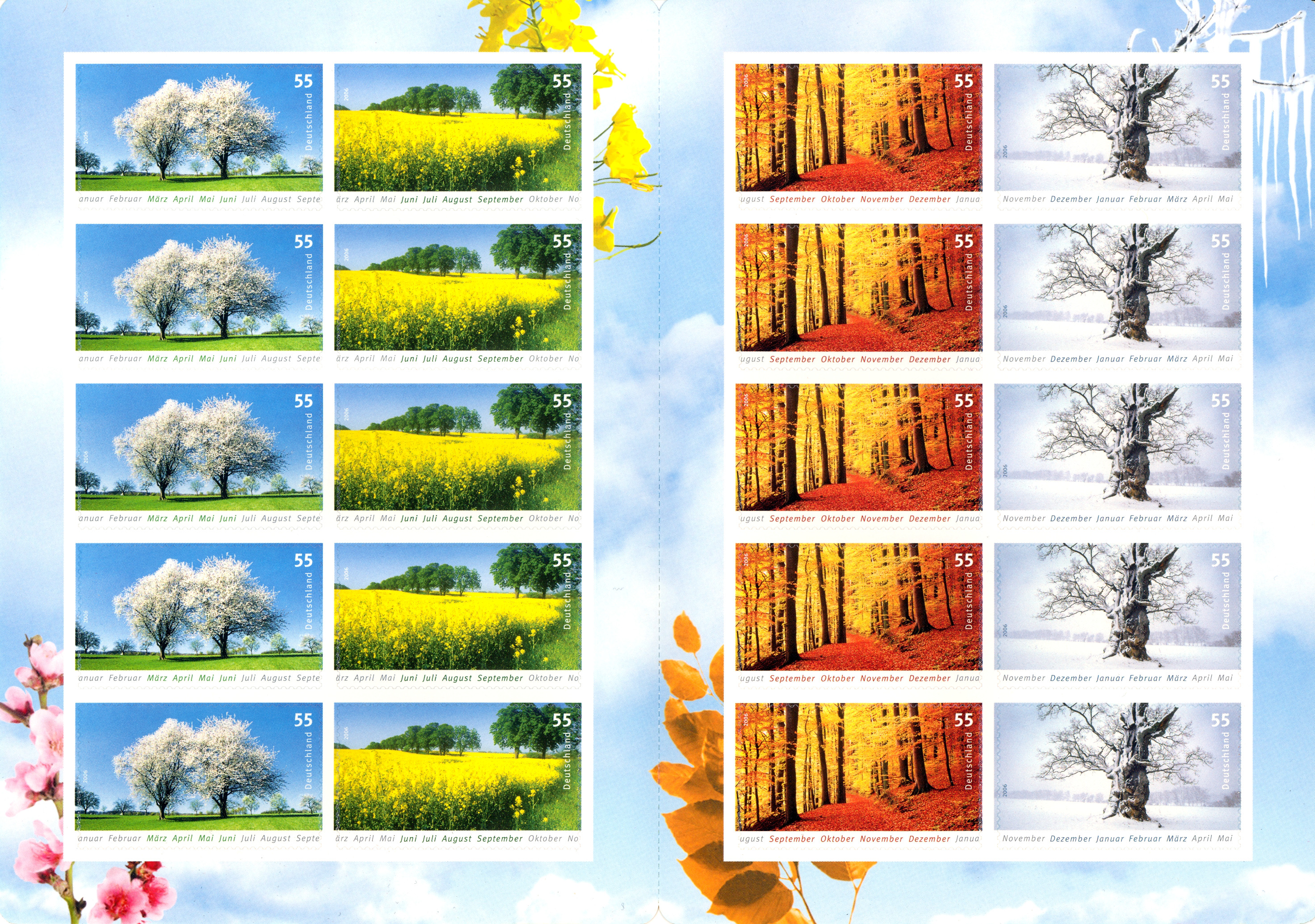 Briefmarken MaxiSet Vier Jahreszeiten