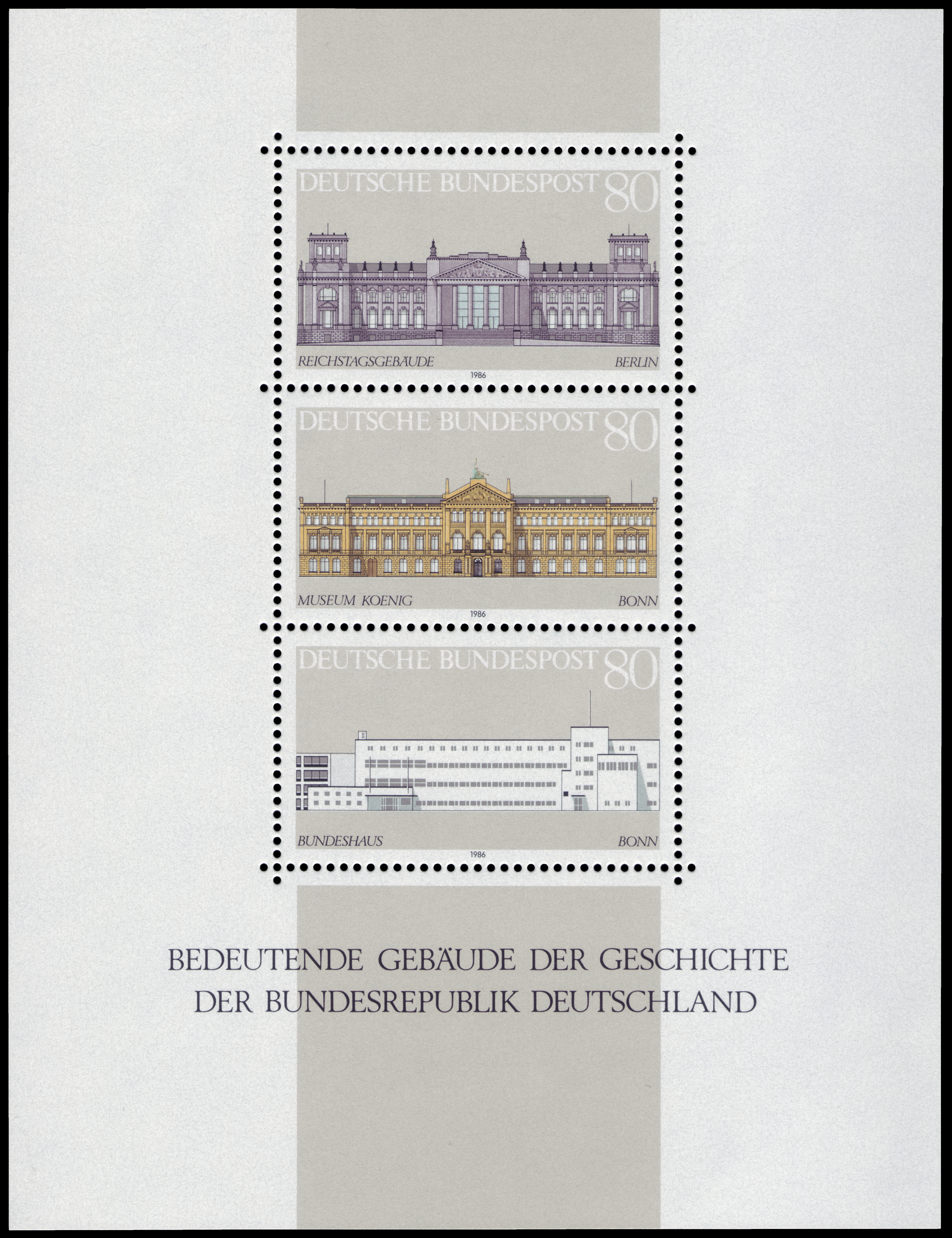 DBP 1986 Block 20 Gebäude der deutschen Geschichte
