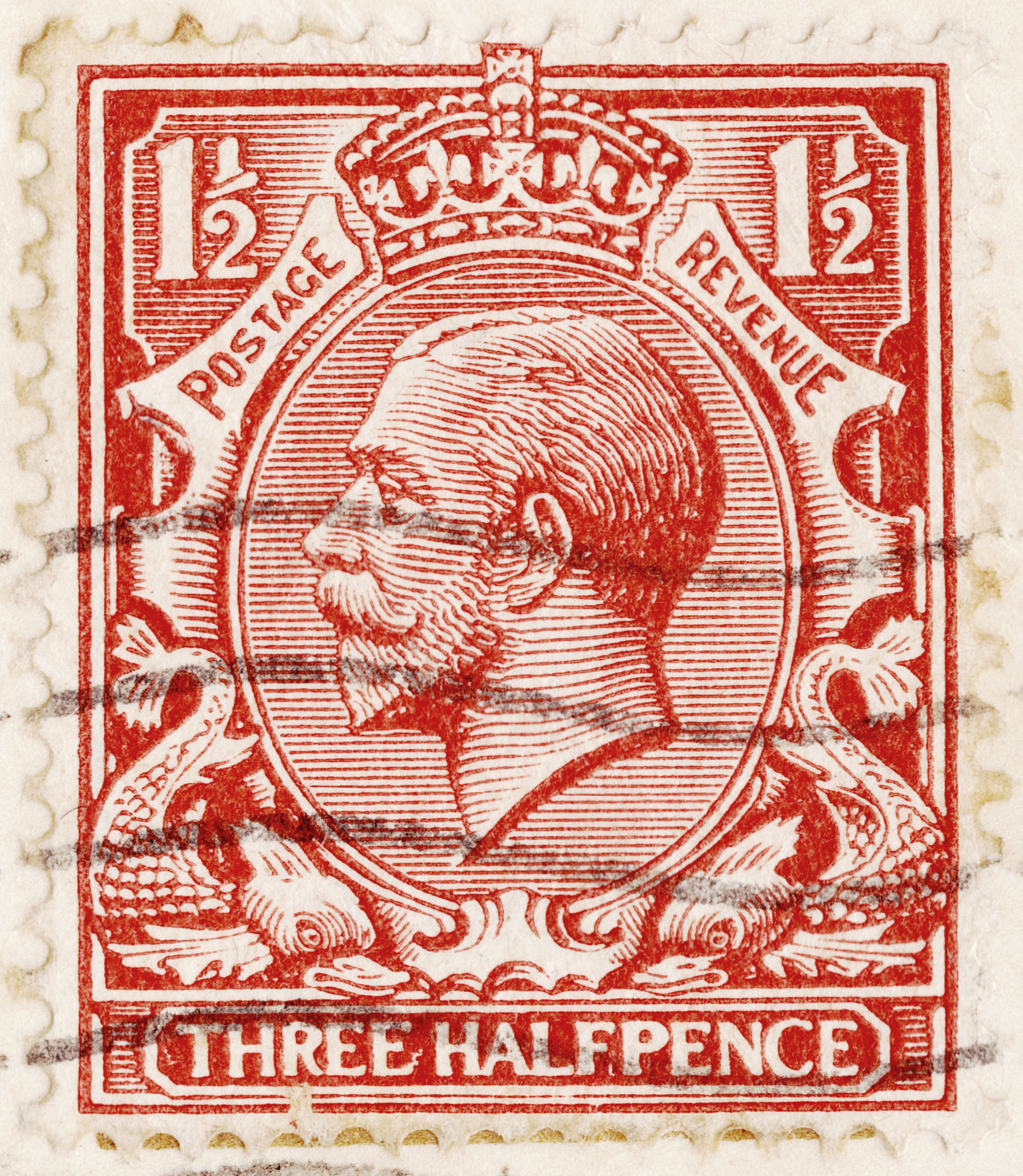 George V UK three halfpence