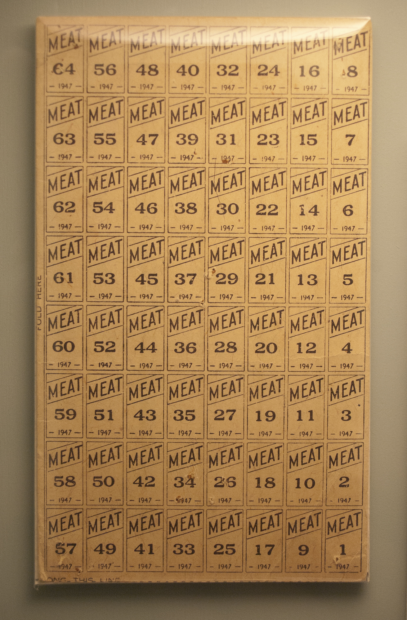 Meat Ration Stamps on display a the RAAF Museum
