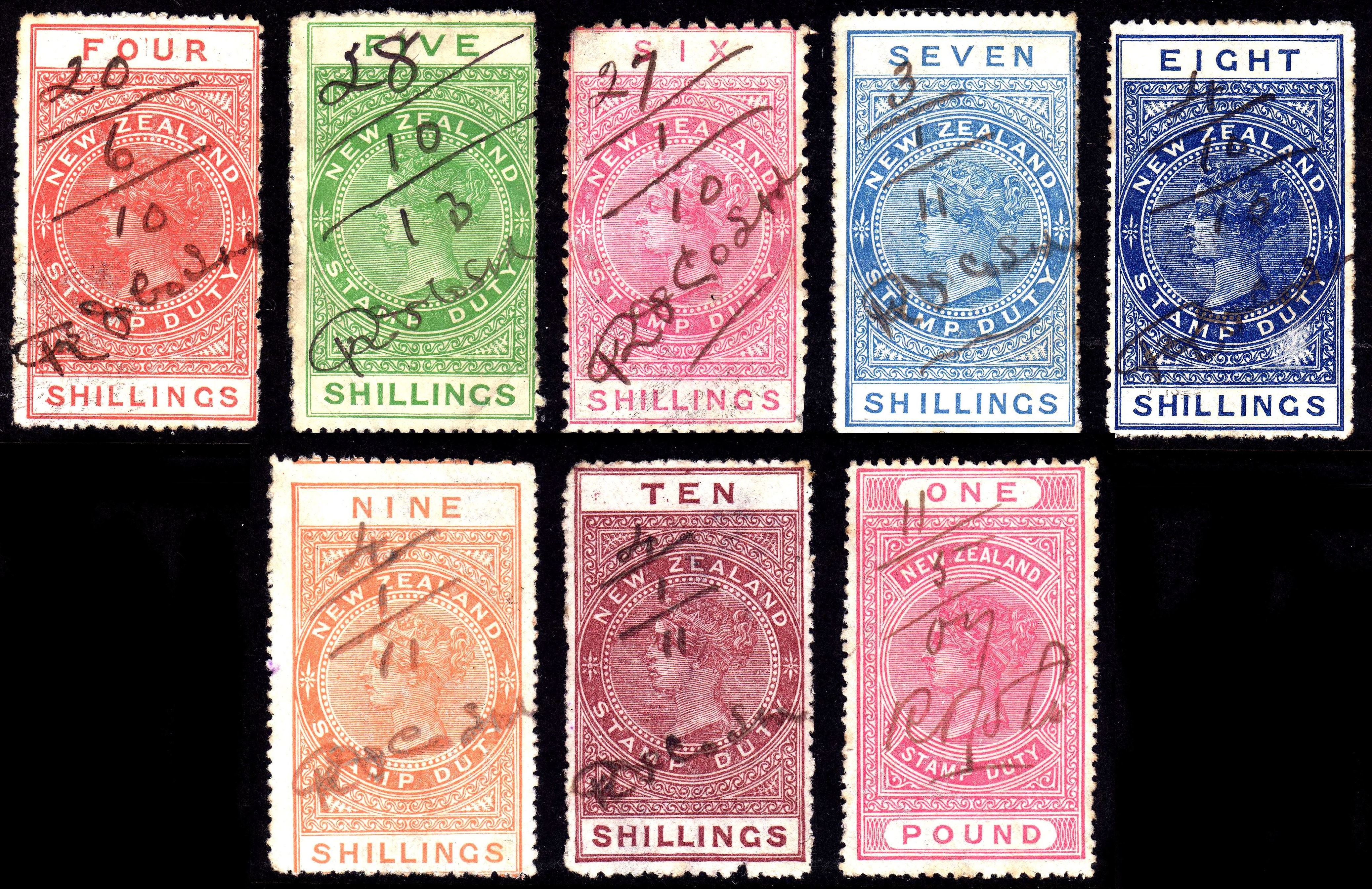 New Zealand stamp duty stamps