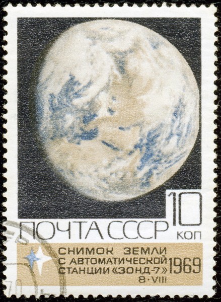 1969. Снимок Земли с автоматической станции Зонд-7