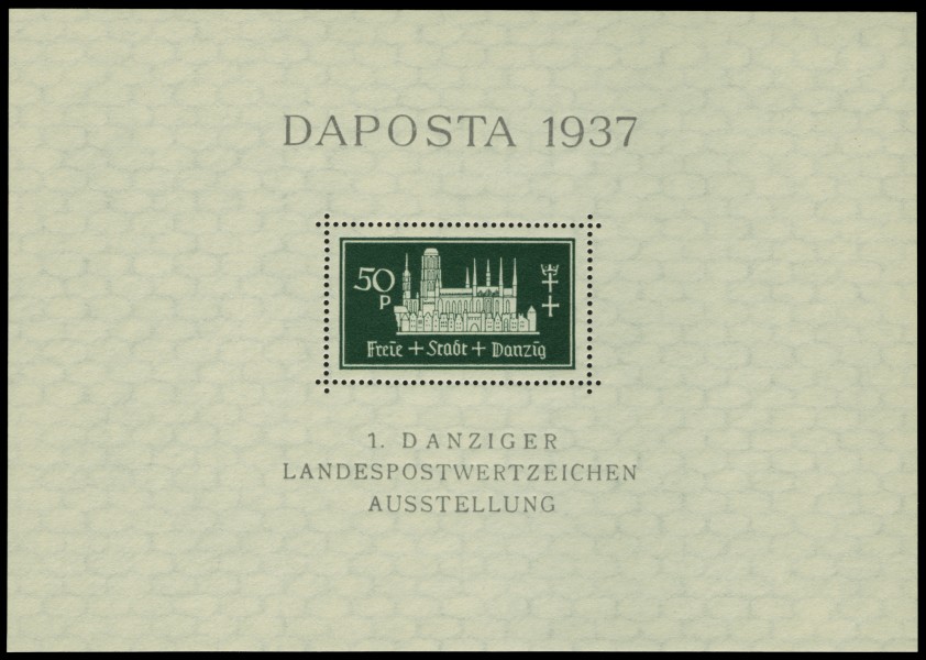 Danzig 1937 Block 1 DAPOSTA