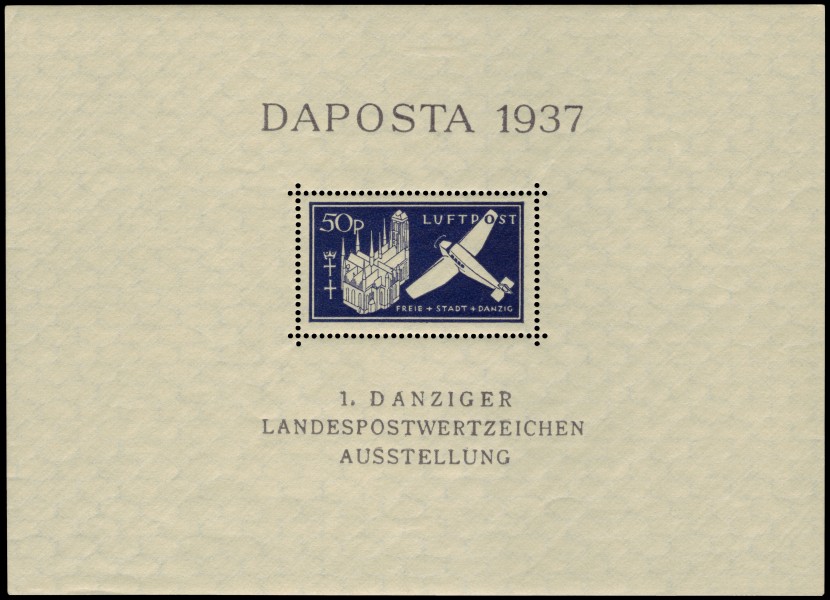 Danzig 1937 Block 2 DAPOSTA
