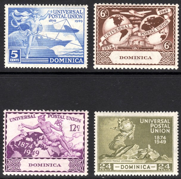 Dominica 1949 UPU stamps