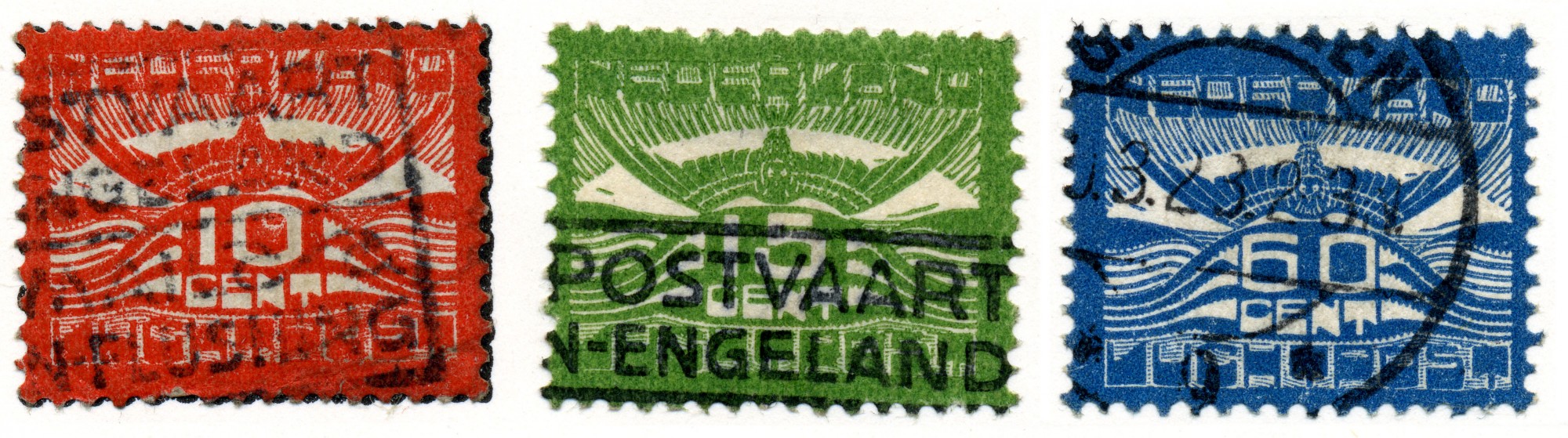 Postzegel NL 1921 L nr1-2-3