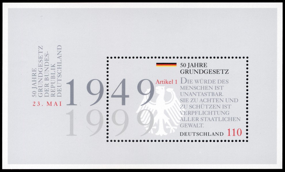 Stamp Germany 1999 Block48 Grundgesetz