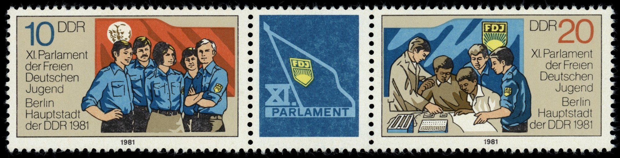 Stamps of Germany (DDR) 1981, MiNr Zusammendruck 2609, 2610