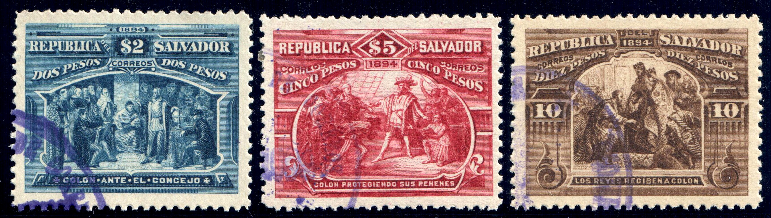 Salvador 1894 Sc101-103