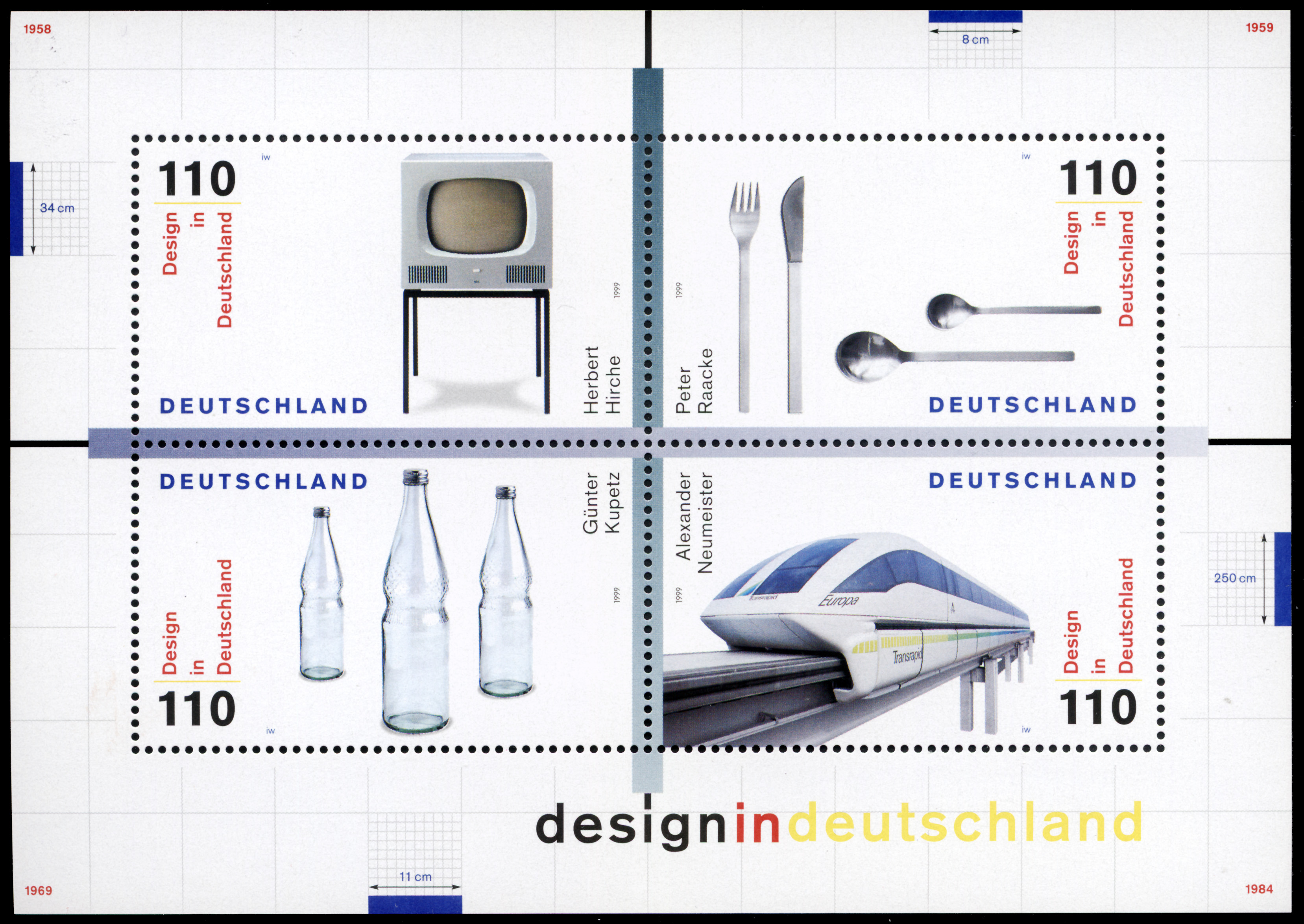 Stamp Germany 1999 Block50 Design in Deutschland