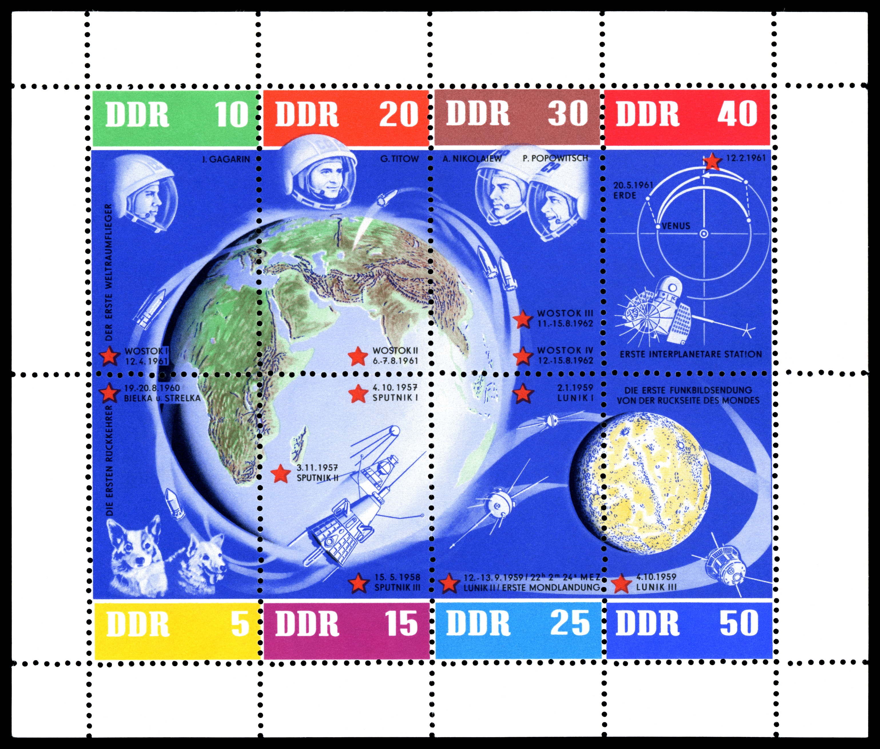 Stamps of Germany (DDR) 1962, Kleinbogen 0926 - 0933