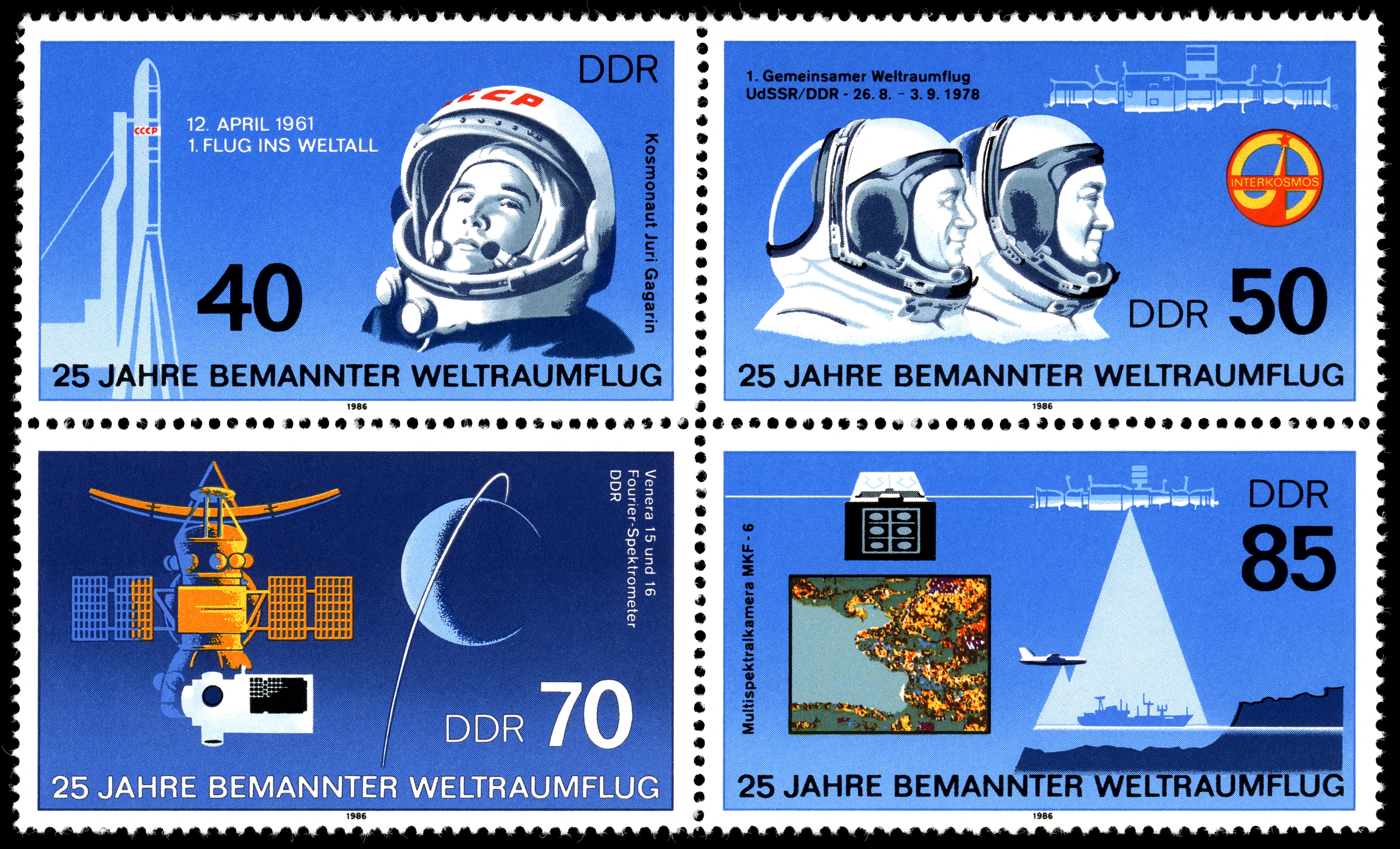 Stamps of Germany (DDR) 1986, MiNr Zusammendruck 3005-3008