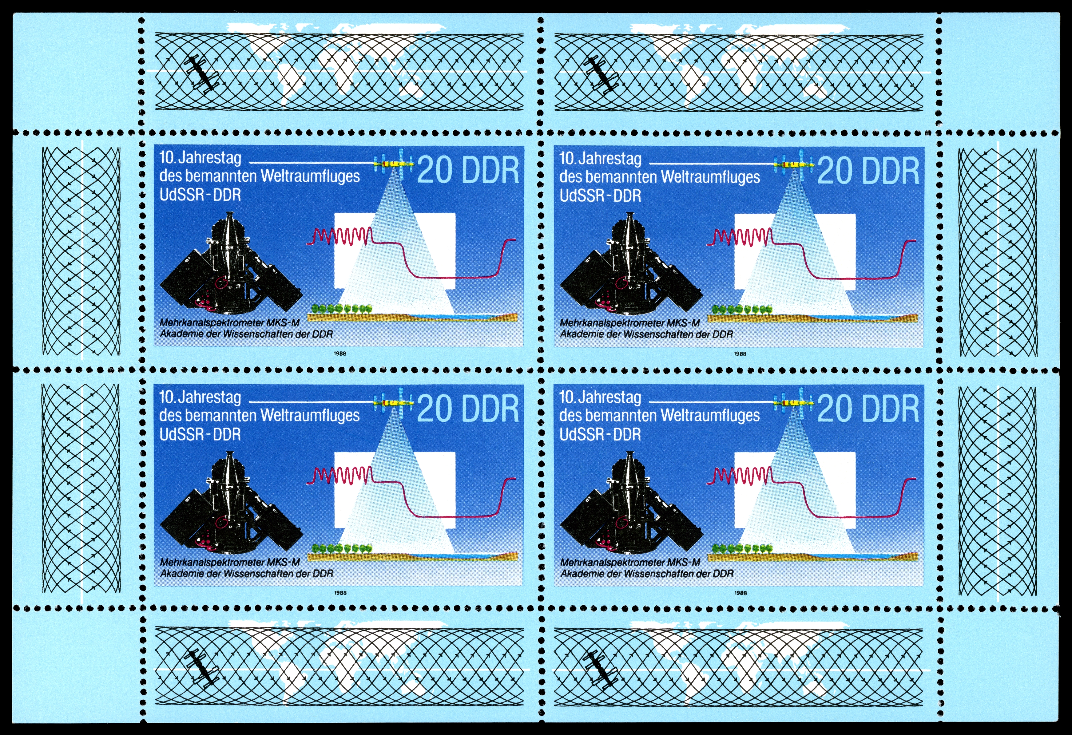 Stamps of Germany (DDR) 1988, MiNr Kleinbogen 3191