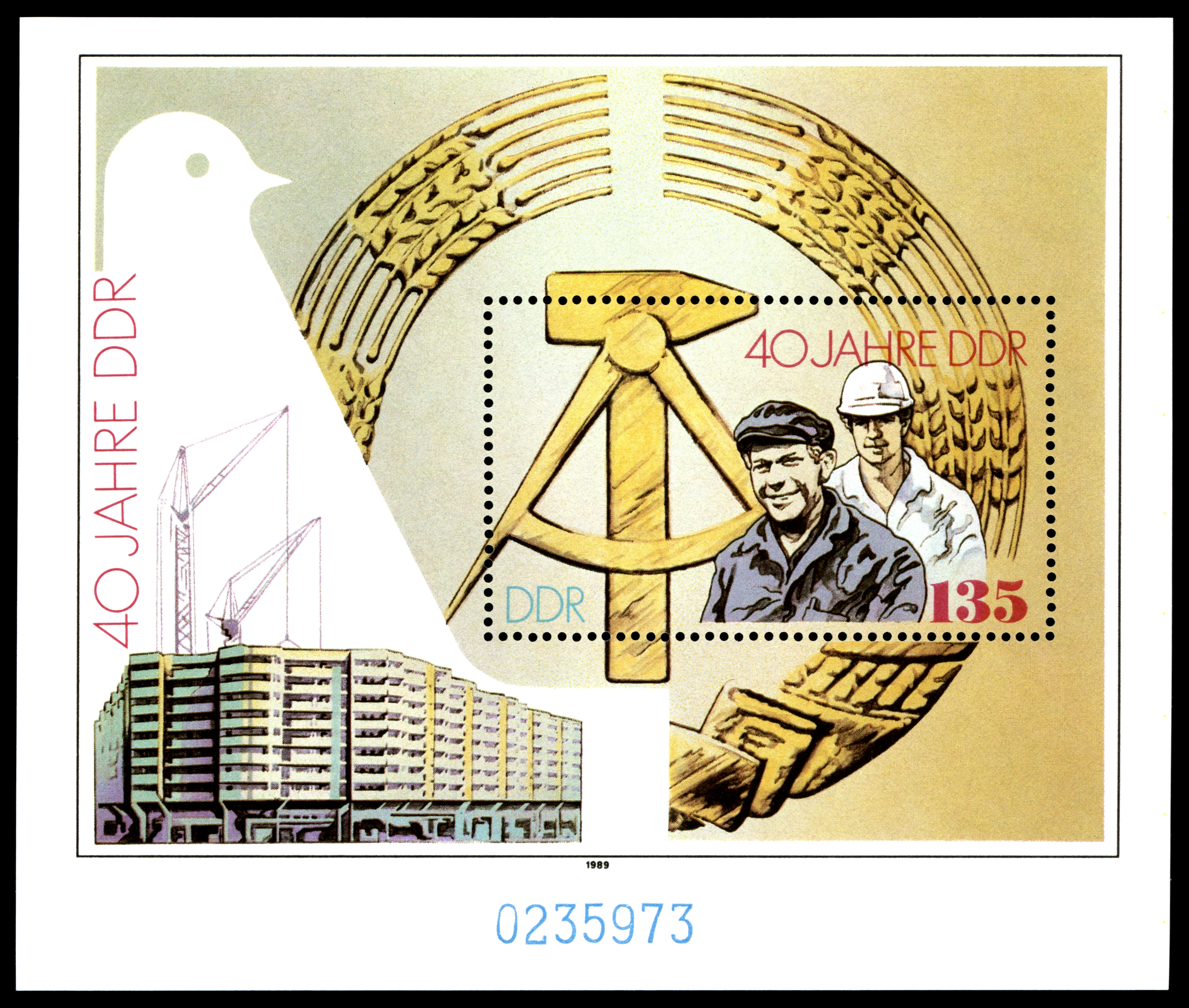 Stamps of Germany (DDR) 1989, MiNr Block 100
