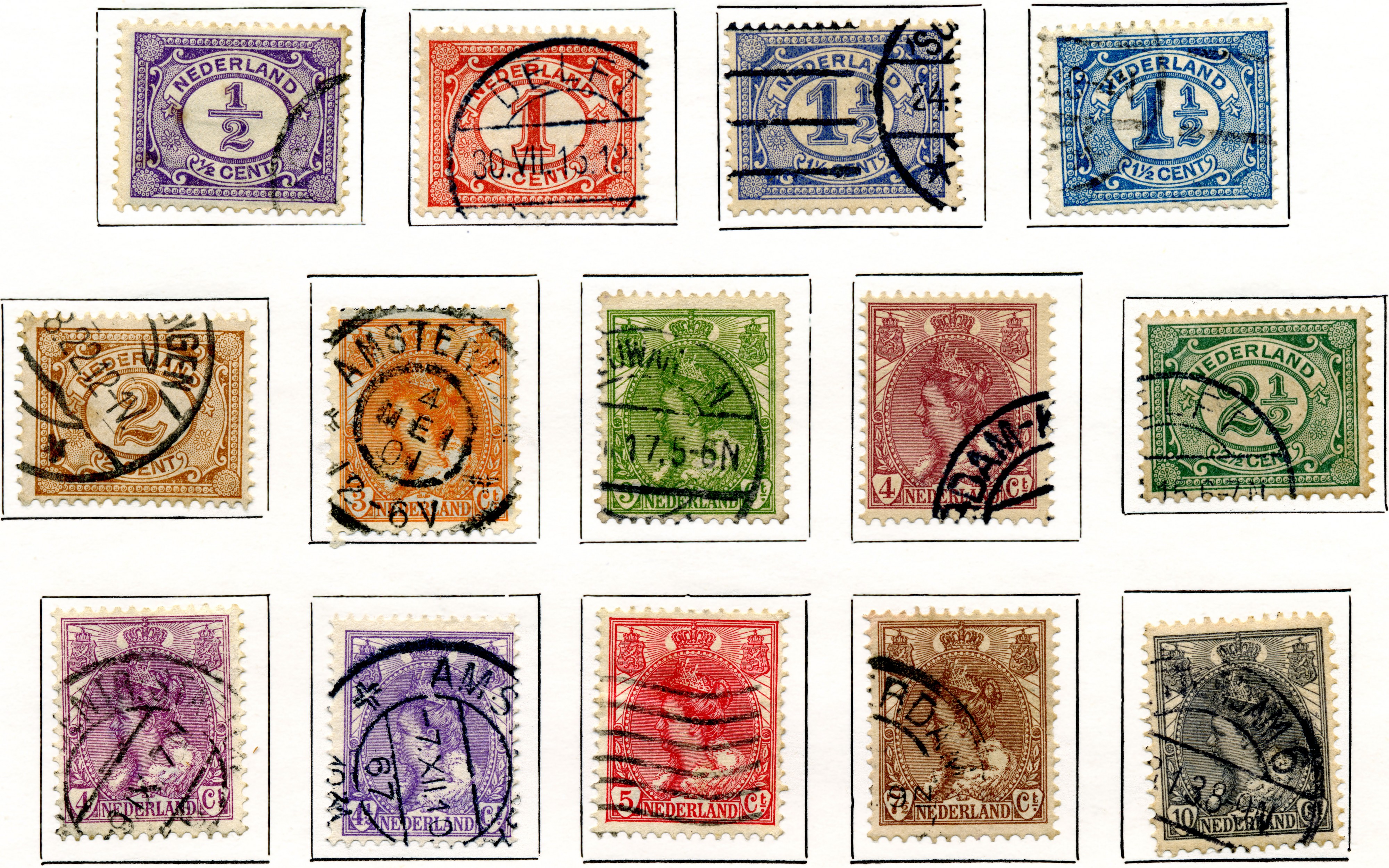 Postzegel 1899-1922 1-2 - 10 cent