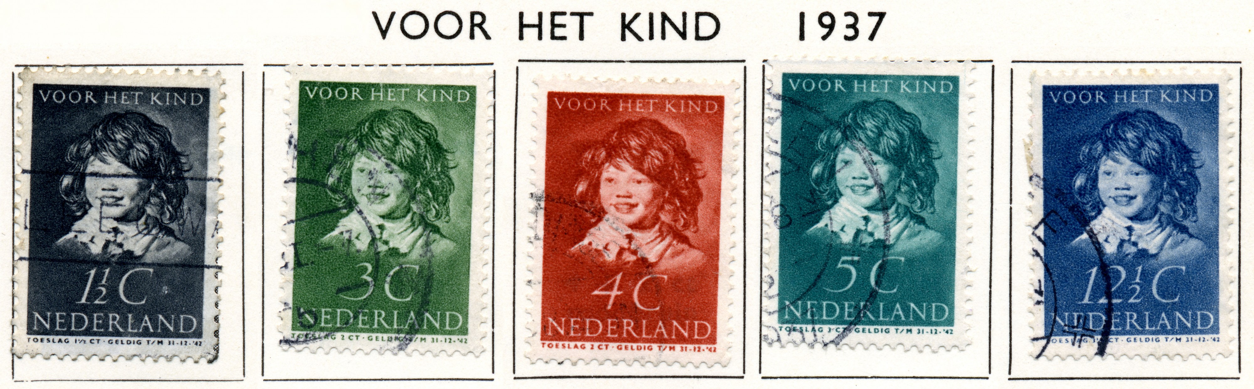 Postzegel NL 1937 nr300-304