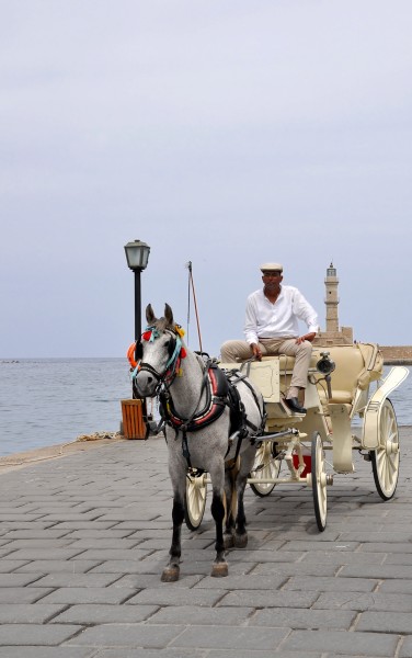 Horse-drawn carts in Chania, Creete 001